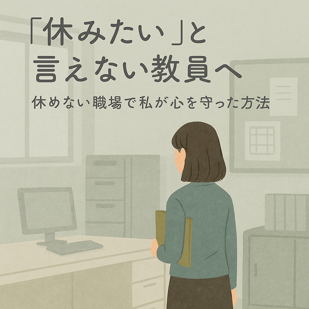 「休みたい」と言えない教員へ。休めない職場で私が心を守った方法